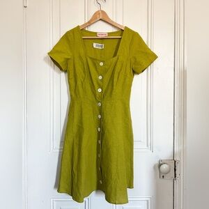 Chartreuse Linen Dress